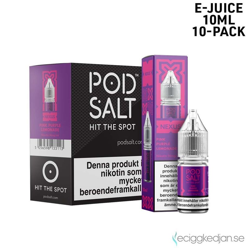 Pod Salt Nexus | Pink Purple Lemonade | 10ml E-Juice | 10pack