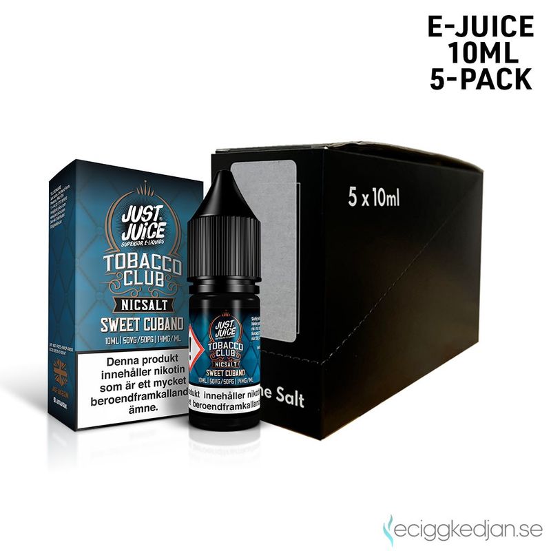 Just Juice Tobacco Club | Sweet Cubano | 10ml E-Juice | 5pack