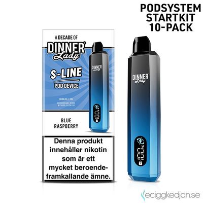 Dinner Lady S-Line | Blue Raspberry | Podsystem | 2*10pack
