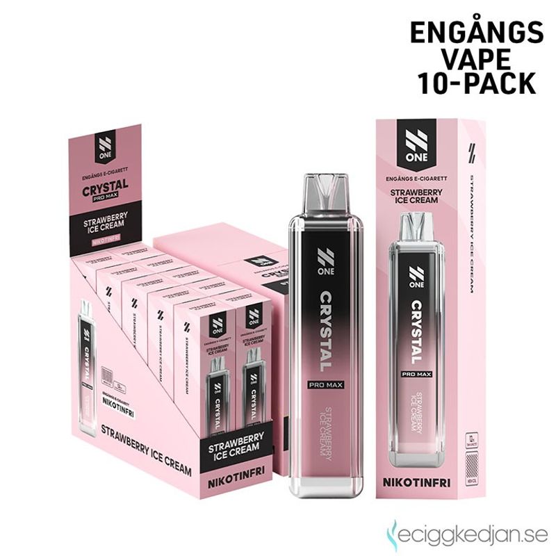 N One Crystal ZERO | Strawberry Ice Cream | Engångsvape | 10pack