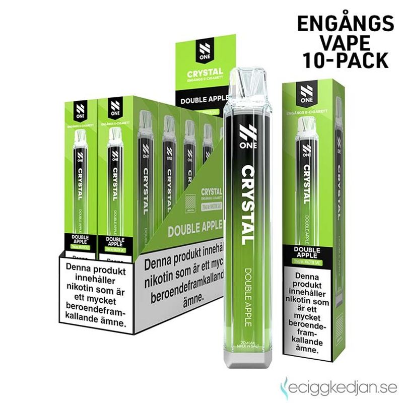 N One Crystal | Double Apple | Engångsvape | 10pack