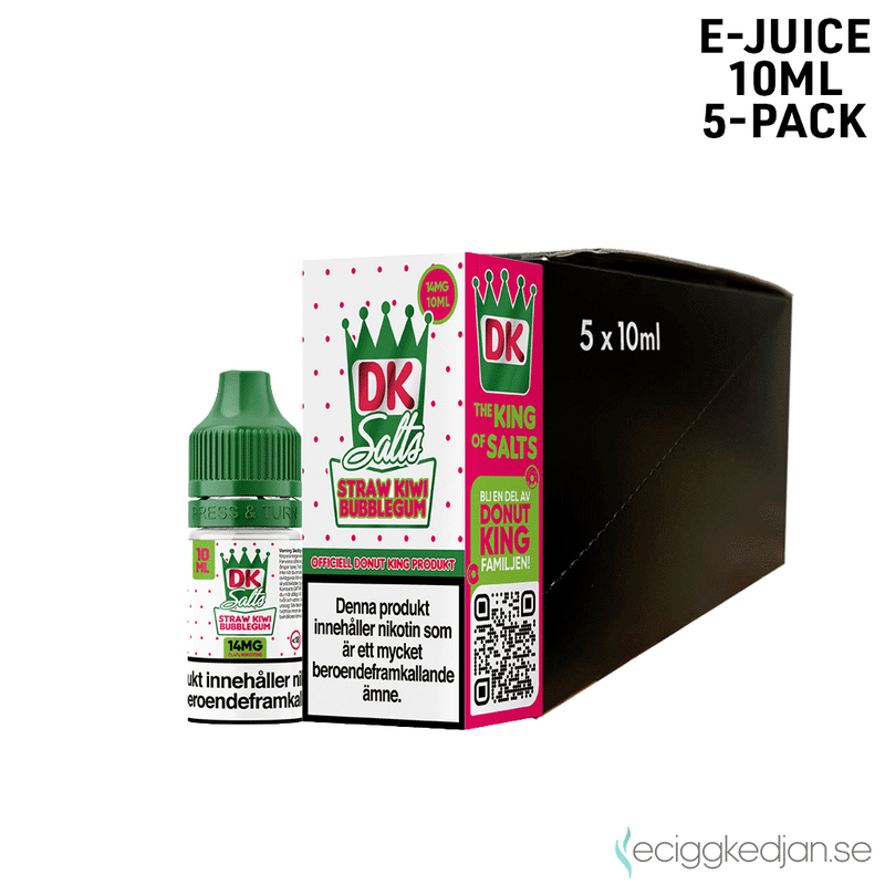 DK Salts | Straw Kiwi Bubblegum | 10ml E-Juice | 5pack