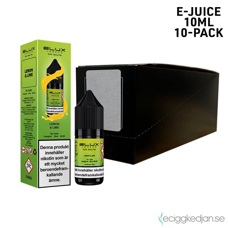 Elux Legends | Lemon Lime | 10ml E-Juice | 10pack