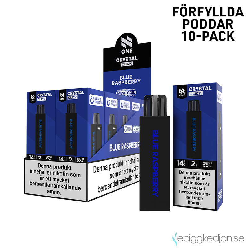 Pod Click | N One Crystal | Blue Raspberry | Förfylld 14mg Pod | 10pack