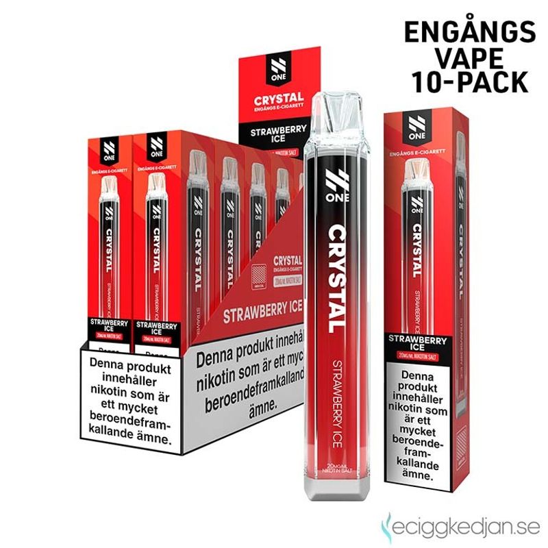 N One Crystal | Strawberry Ice | Engångsvape | 10pack
