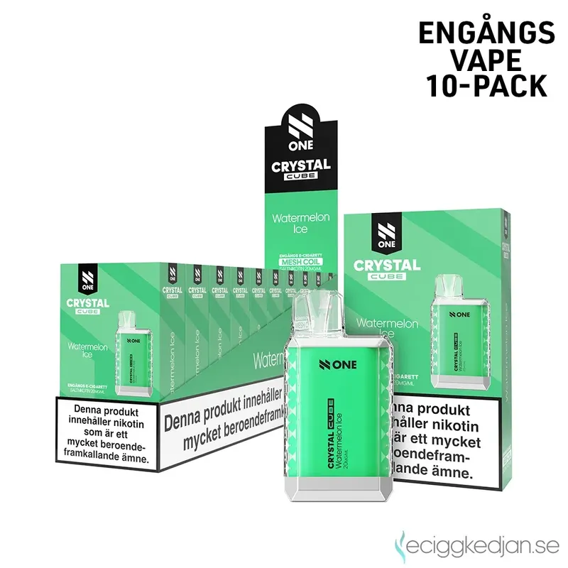 N One Crystal Cube | Watermelon Ice | Engångsvape | 10pack