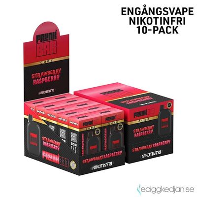 Frunk Bar Cube ZERO | Strawberry Raspberry | Nikotinfri Engångsvape | 10pack