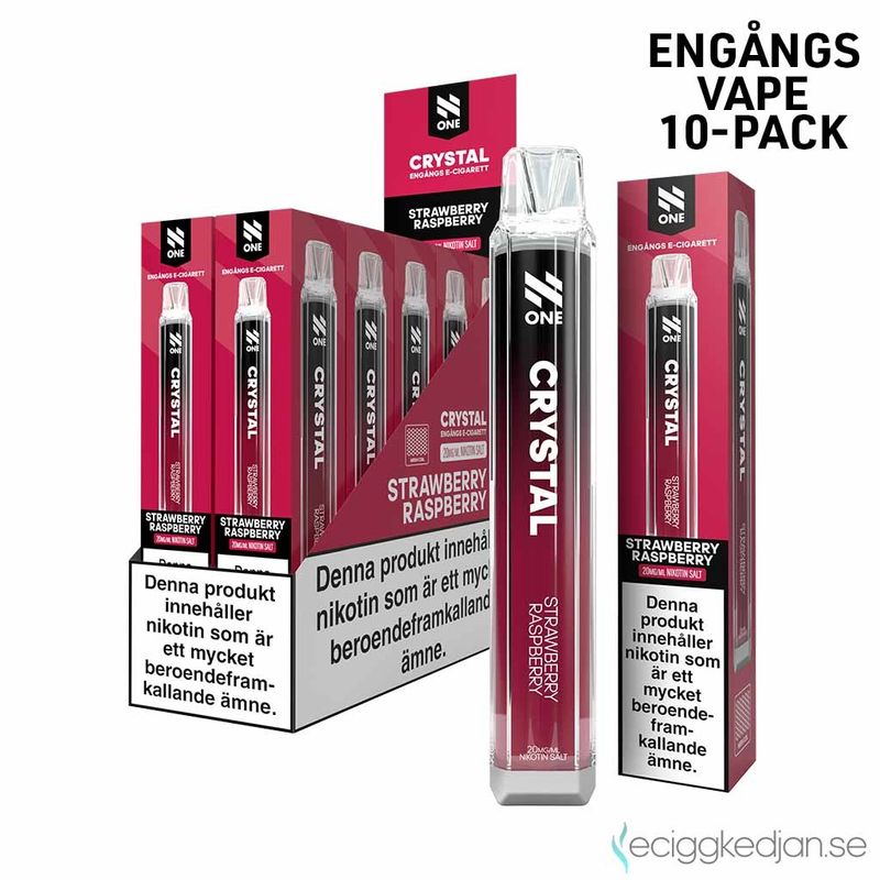 N One Crystal | Strawberry Raspberry | Engångsvape | 10pack