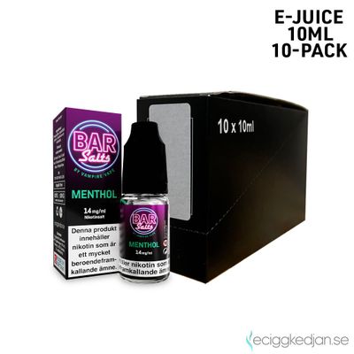 Bar Salts | Menthol | 10ml E-Juice | 10pack
