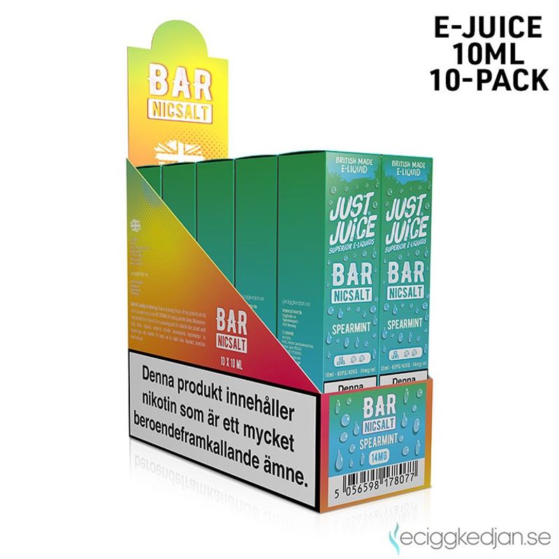 Just Juice Bar | Spearmint | 10ml E-Juice | 10pack