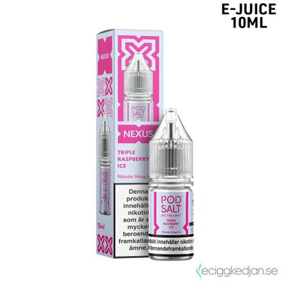 Pod Salt Nexus | Triple Raspberry Ice | 10ml E-Juice