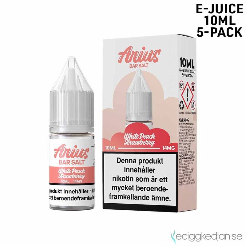 Arius Bar Salt Fruity | White Peach Strawberry | 10ml E-Juice | 5pack