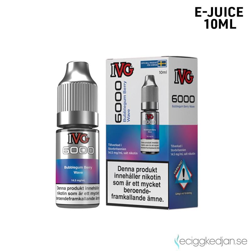 IVG 6000 | Bubblegum Berry Wave | 10ml E-Juice | 14,5mg Saltnikotin