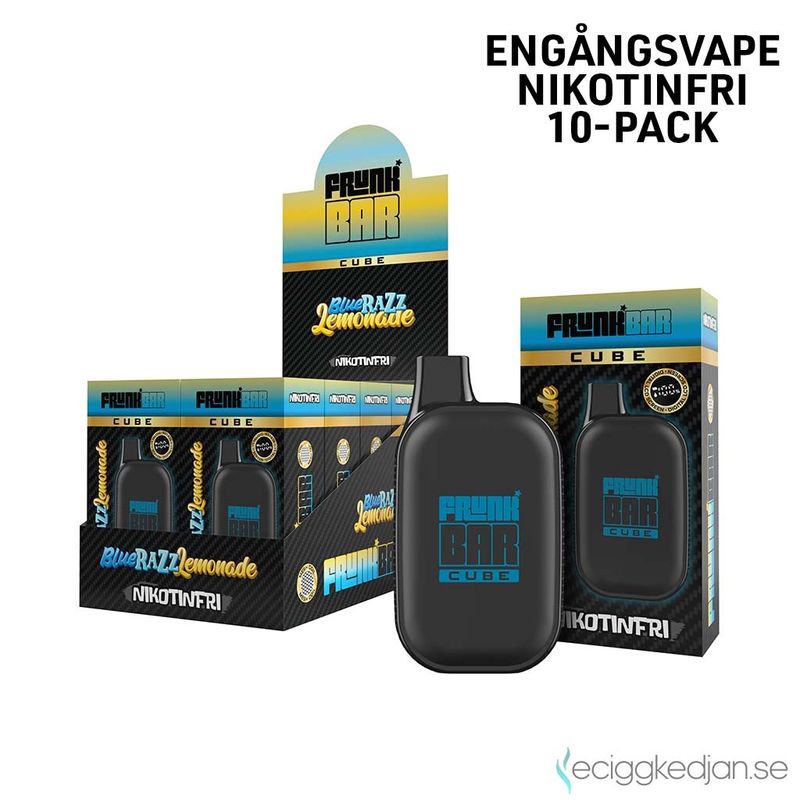 Frunk Bar Cube ZERO | Blue Razz Lemonade | Nikotinfri Engångsvape | 10pack