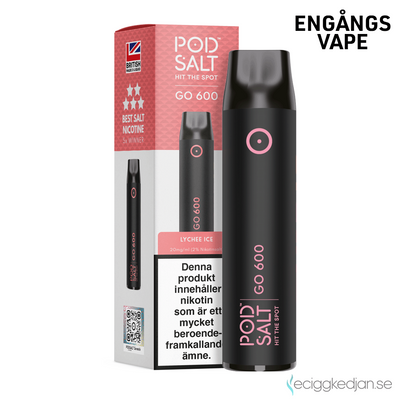 Pod Salt GO 600 | Lychee Ice | Engångs Vape | OBS!! Utgånget Datum