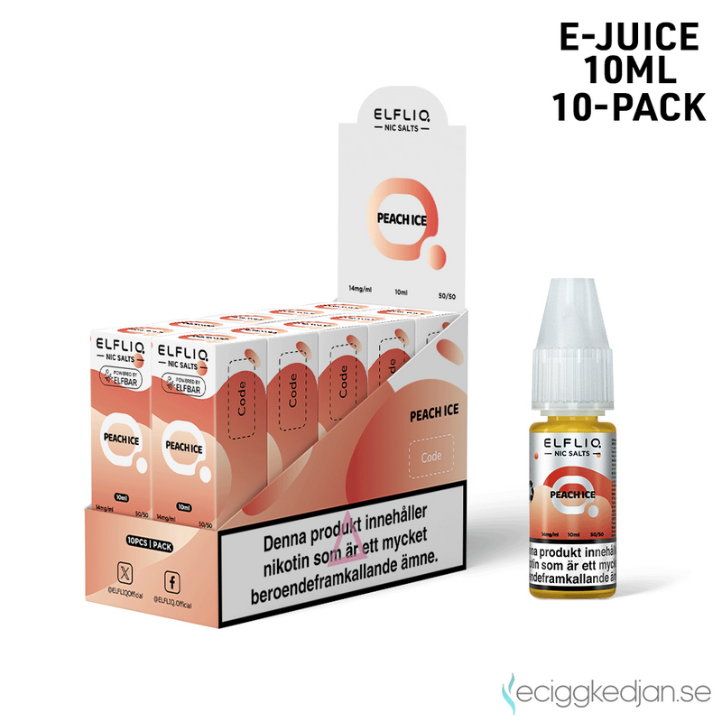 Elfliq | Peach Ice | 10ml E-Juice | 10pack