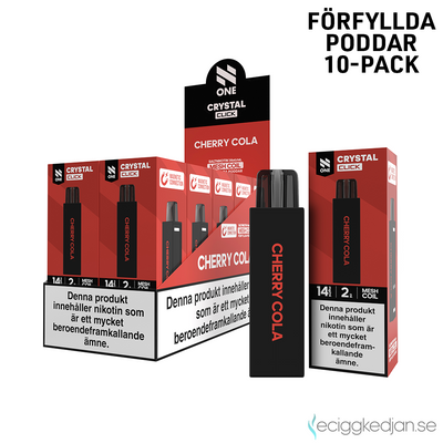 Pod Click | N One Crystal | Cherry Cola | Förfylld 14mg Pod | 10pack