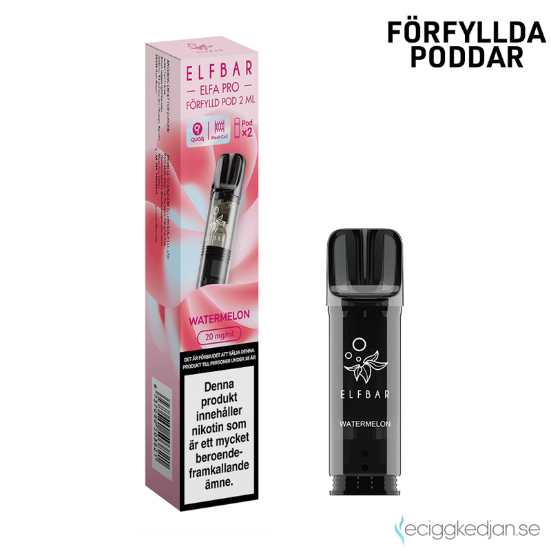 Elfa Mesh Pod | Watermelon | Förfylld Pod | 2pack | OBS!! Utgånget Datum