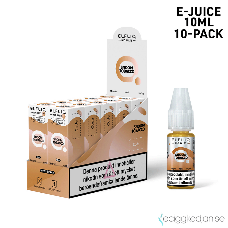 Elfliq | Snoow Tobacco | 10ml E-Juice | 10pack