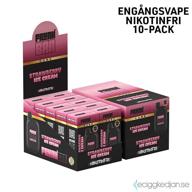 Frunk Bar Cube ZERO | Strawberry Ice Cream | Nikotinfri Engångsvape | 10pack