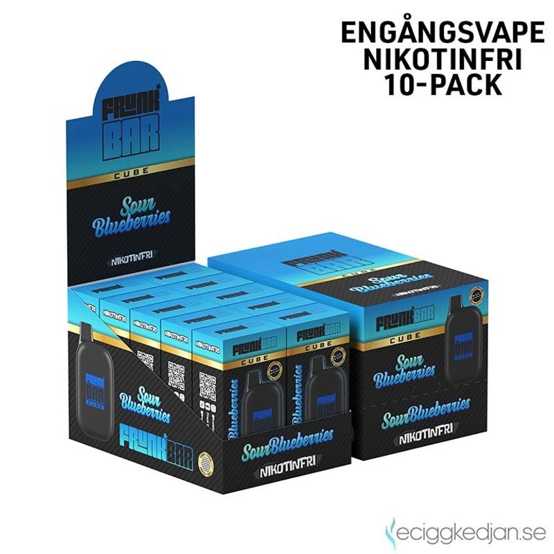 Frunk Bar Cube ZERO | Sour Blueberries | Nikotinfri Engångsvape | 10pack