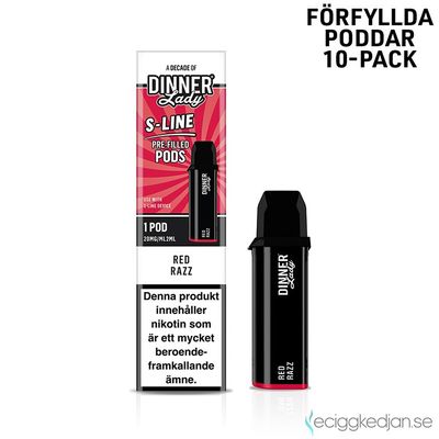 Dinner Lady S-Line Pod | Red Razz | Förfylld Pod | 10pack