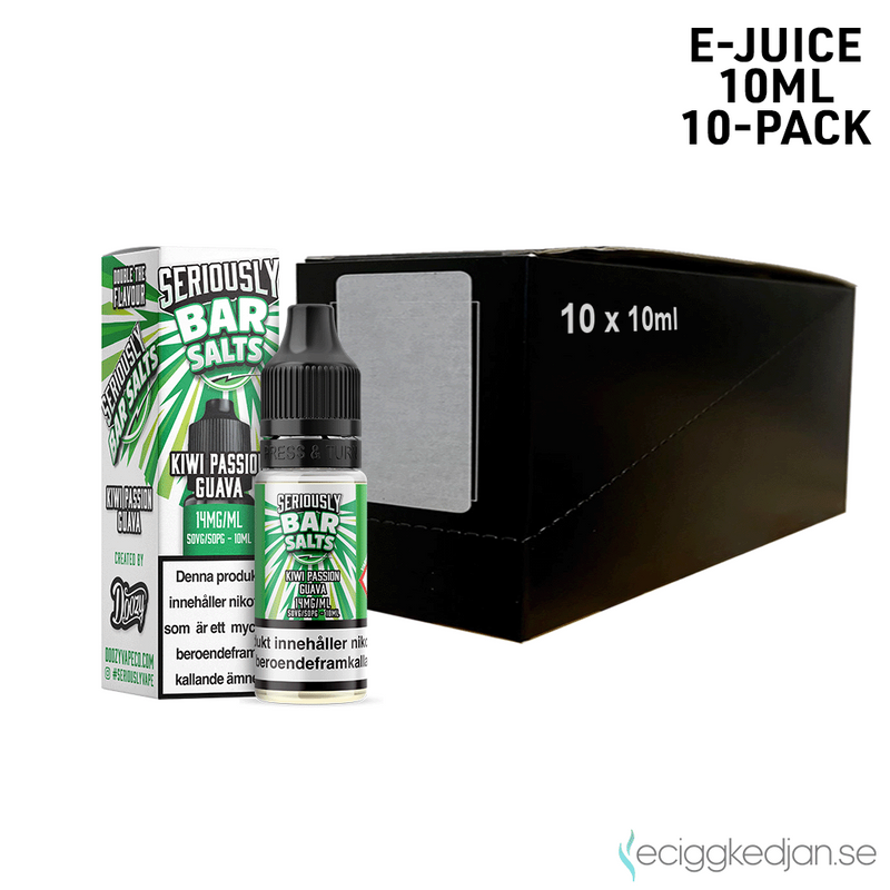 Seriously Bar Salts | Kiwi Passion Guava | 10ml E-Juice | 10pack
