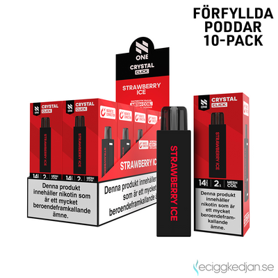 Pod Click | N One Crystal | Strawberry Ice | Förfylld 14mg Pod | 10pack