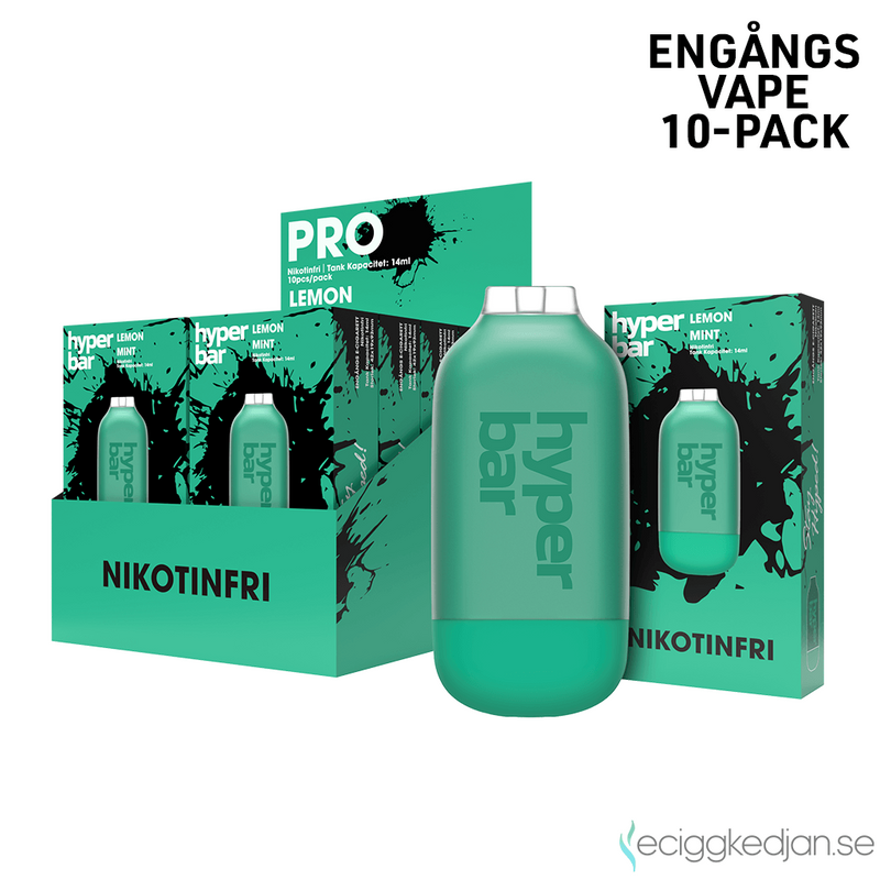 Hyper Bar ZERO | Lemon Mint | Engångsvape | 10pack