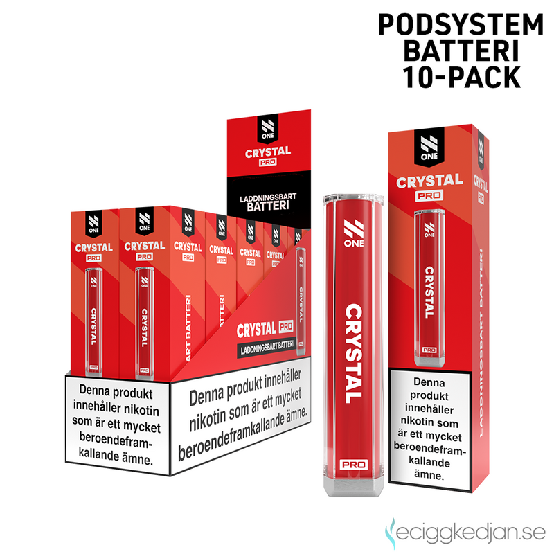 N One Crystal PRO | Red | Batteri | 10pack