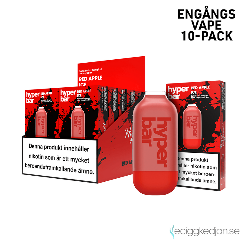 Hyper Bar | Red Apple Ice | Engångsvape | 10pack