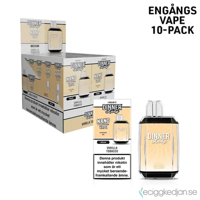 Dinner Lady Nano Cube | Vanilla Tobacco | Engångsvape | 10pack