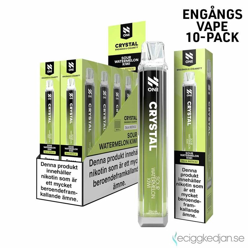N One Crystal | Sour Watermelon Kiwi | Engångsvape | 10pack