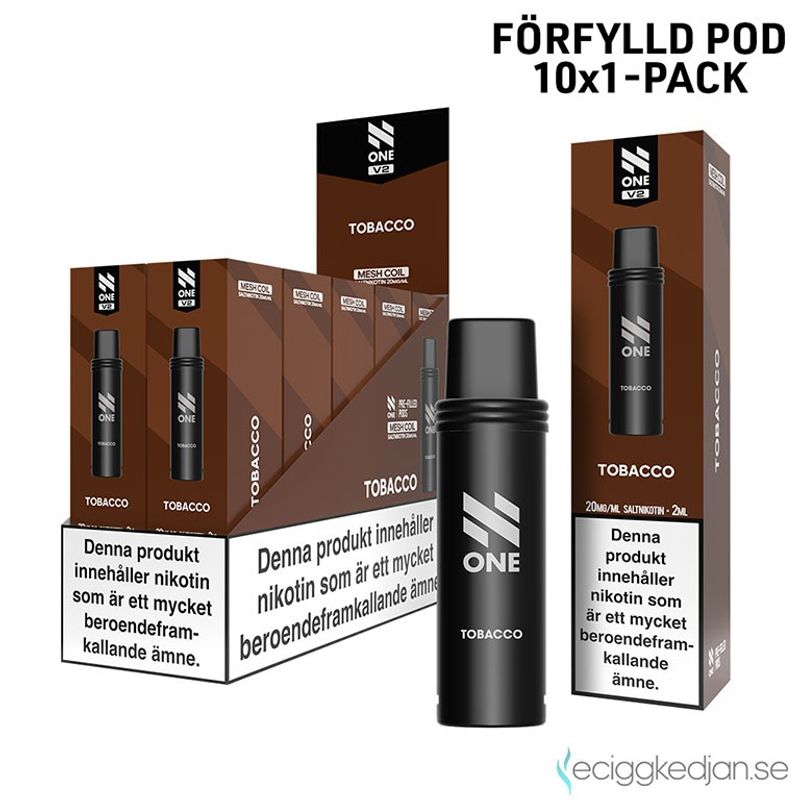 N One Pod V2 | Tobacco | Förfylld Pod | 10pack