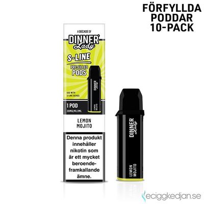 Dinner Lady S-Line Pod | Lemon Mojito | Förfylld Pod | 10pack