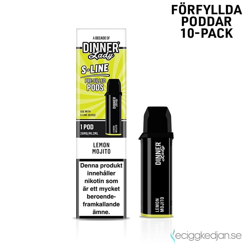 Dinner Lady S-Line Pod | Lemon Mojito | Förfylld Pod | 10pack
