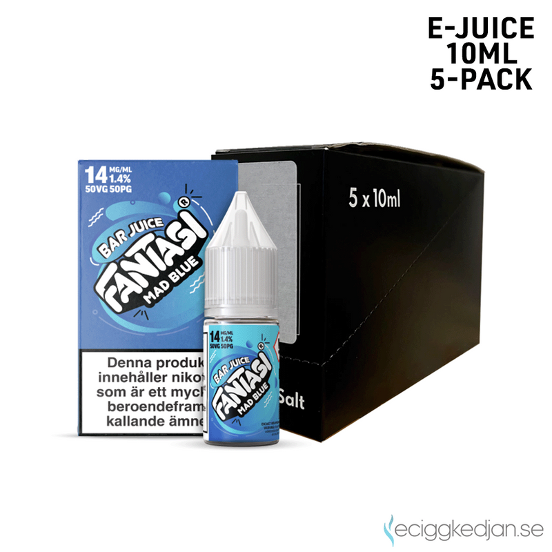 Fantasi Bar Salt | Mad Blue | 10ml E-Juice | 5pack