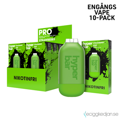 Hyper Bar ZERO | Strawberry Kiwi | Engångsvape | 10pack