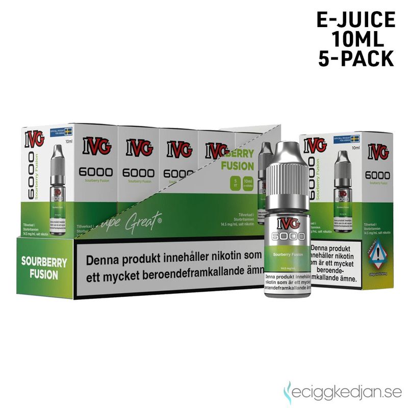 IVG 6000 | Sourberry Fusion | 10ml E-Juice | 14,5mg Saltnikotin | 5pack