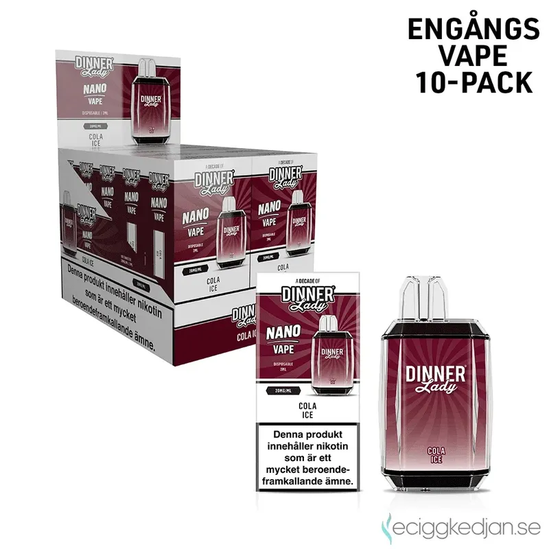 Dinner Lady Nano Cube | Cola Ice | Engångsvape | 10pack
