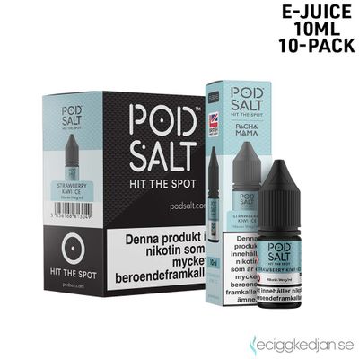 Pod Salt Fusion | Pacha Mama Strawberry Kiwi Ice | 10ml E-Juice | 10pack