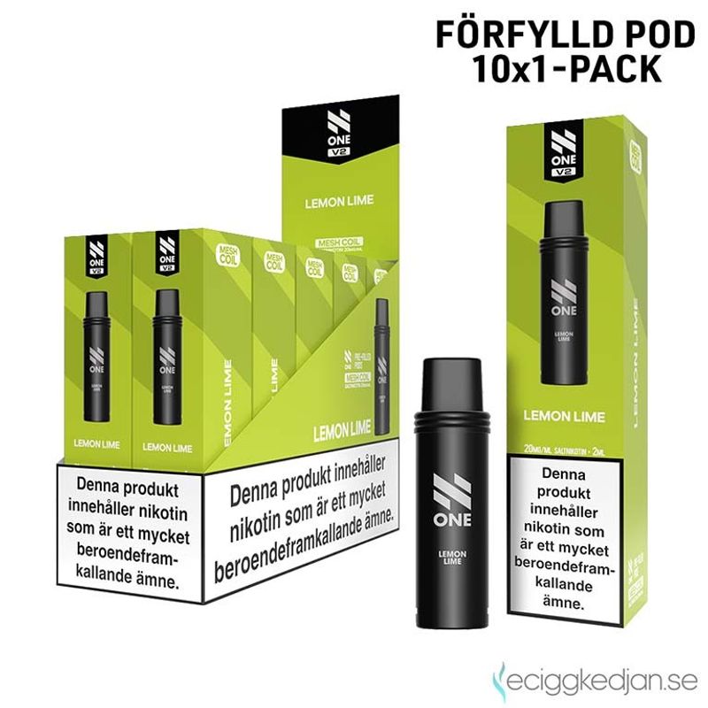 N One Pod V2 | Lemon Lime | Förfylld Pod | 10pack