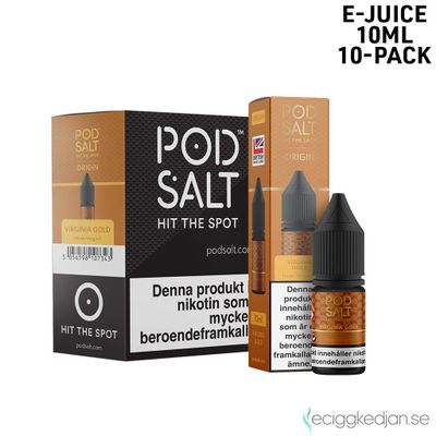 Pod Salt Origin | Virginia Gold | 10ml E-Juice | 10pack
