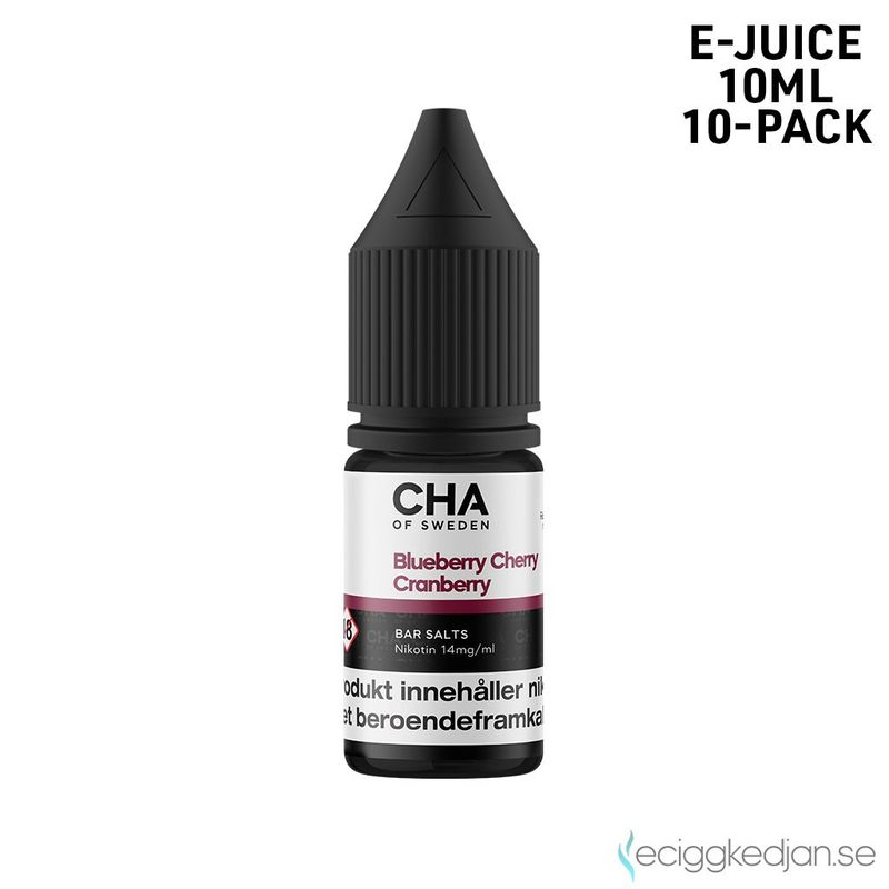 CHA of Sweden Fruit Edition | Blueberry Cherry Cranberry | 10ml E-Juice | 10pack
