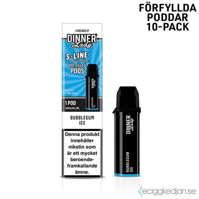Dinner Lady S-Line Pod | Bubblegum Ice | Förfylld Pod | 10pack