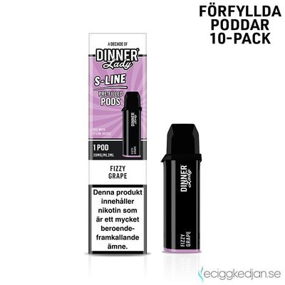 Dinner Lady S-Line Pod | Fizzy Grape | Förfylld Pod | 10pack