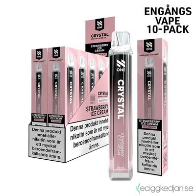 N One Crystal | Strawberry Ice Cream | Engångsvape | 10pack