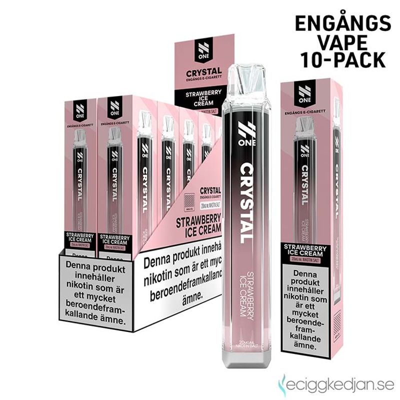 N One Crystal | Strawberry Ice Cream | Engångsvape | 10pack