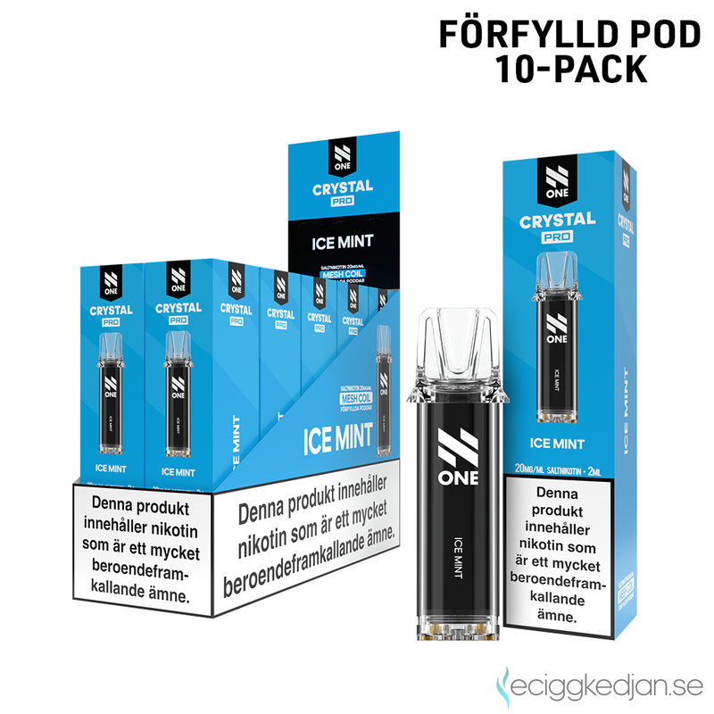 N One Crystal PRO | Ice Mint | Förfylld Pod | 10pack