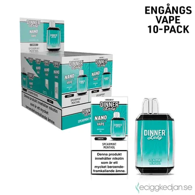 Dinner Lady Nano Cube | Spearmint Menthol | Engångsvape | 10pack